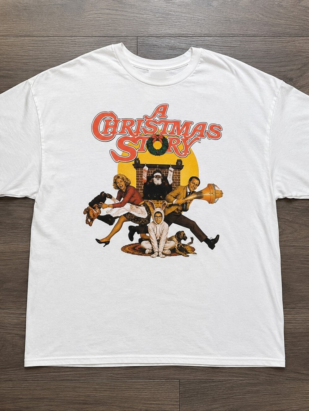 A Christmas Story Movie Graphic T-Shirt Adult XXL White Holiday Christmas Tee